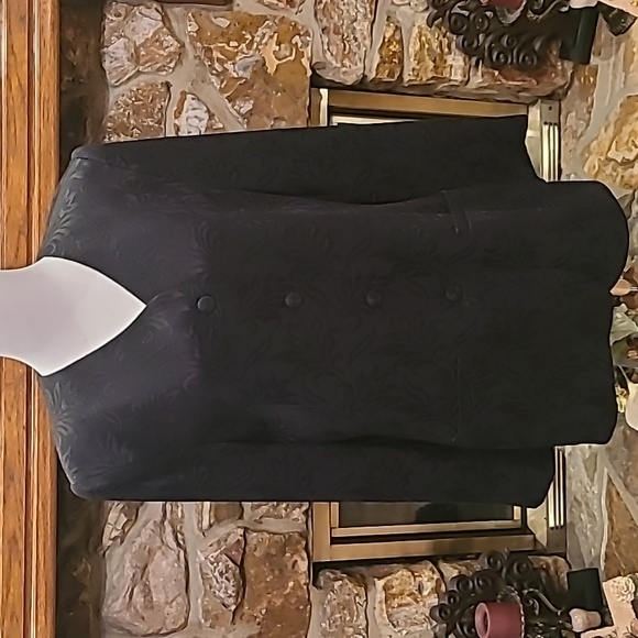 Kasper & Company Black Jacquard Fabric Jacket A.S.L. Size 12 - Picture 3 of 12